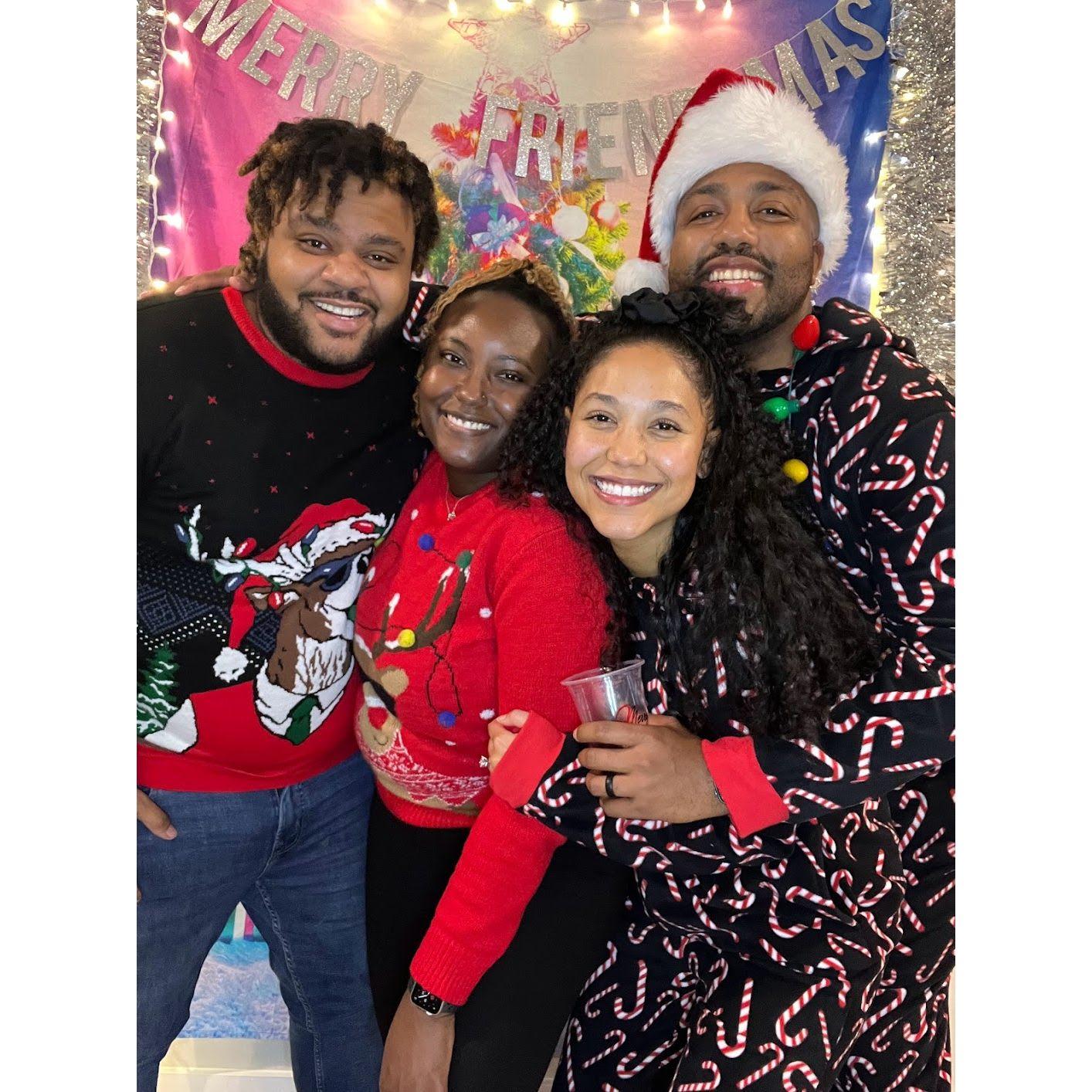 Us at the Baptiste's famous Christmas party