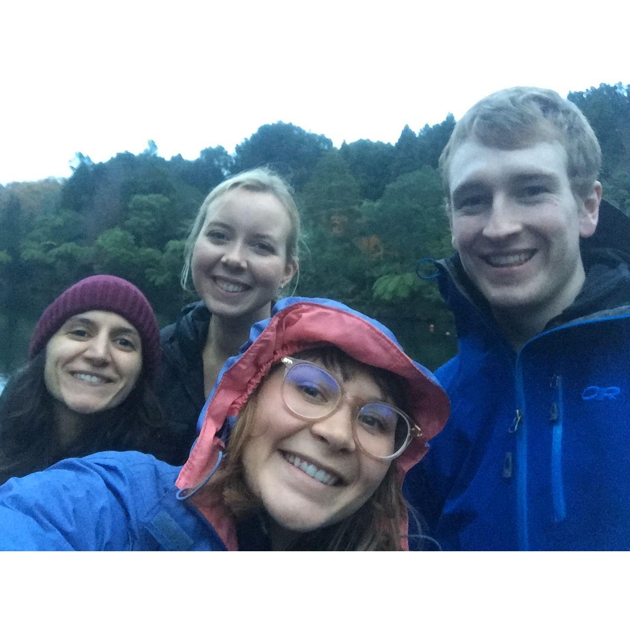 Our first trip together - a cold, rainy weekend in Taranaki with our friends Ashley and Antonia. Best part...we had no hot water!