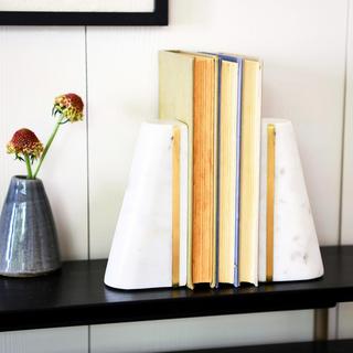 Geometric Marble Bookends