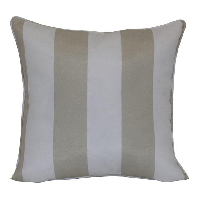 W Home™ Cabana Stripe Square Indoor/Outdoor Throw Pillow in Tan/White