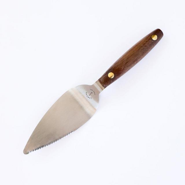 Vintage Pie/Cake Server with Serrated Edge, Walnut