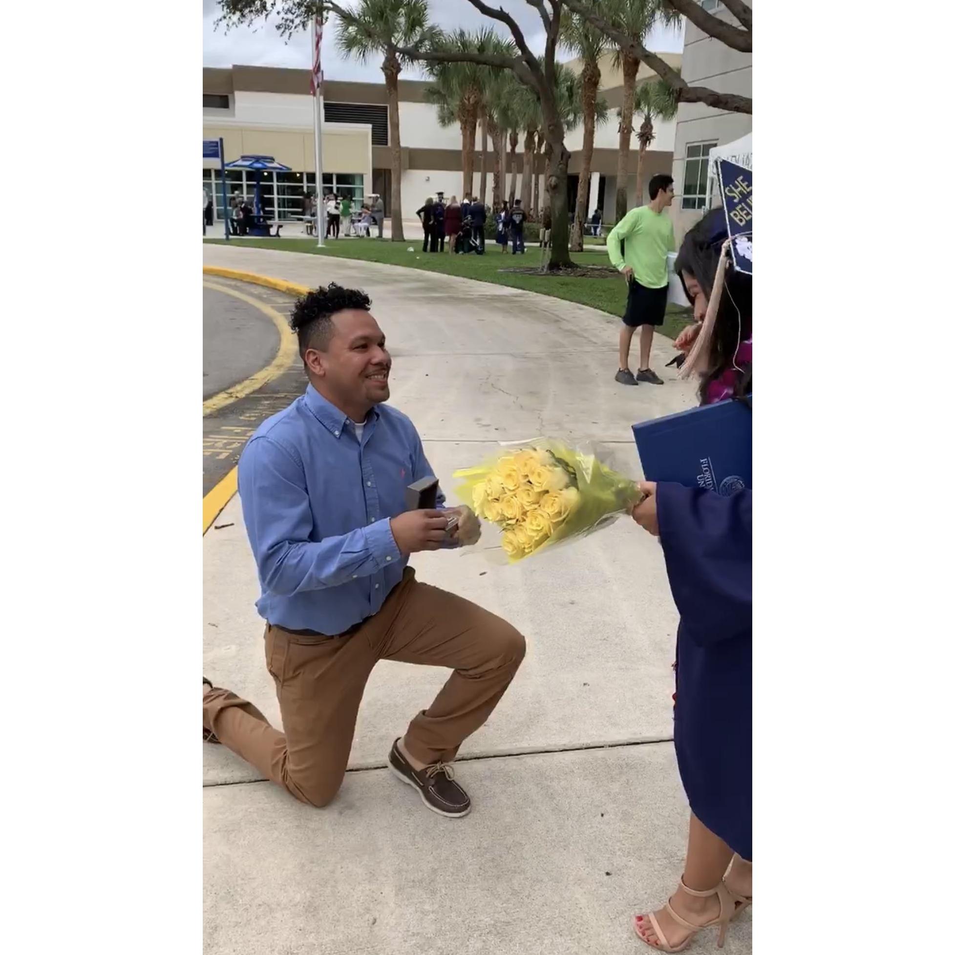 Edley proposed to me on my graduation day!