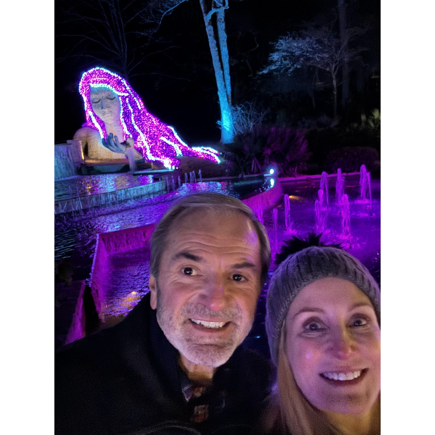 Atlanta Botanical Gardens Holiday display.  The 25 feet tall Earth Goddess is behind us.