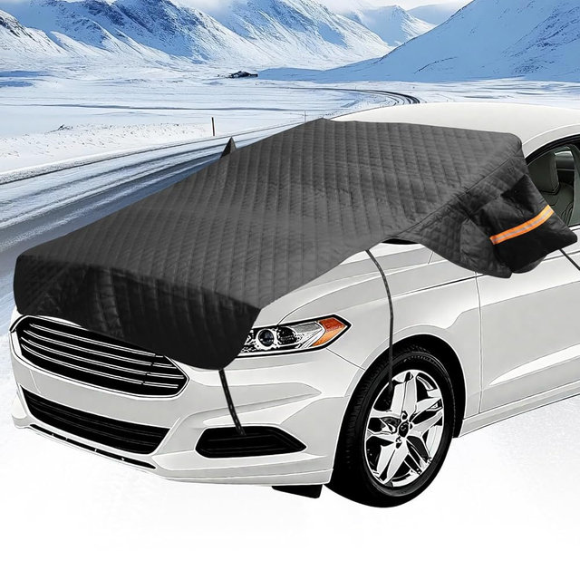 Windshield Cover for Ice and Snow, Heavy Duty 600D Oxford Fabric, Winter Car Accessories, 3-in-1 Car Windshield, Hood and Side Mirror Cover Protector for Universal Compact Cars, SUV, MPV and Sedans