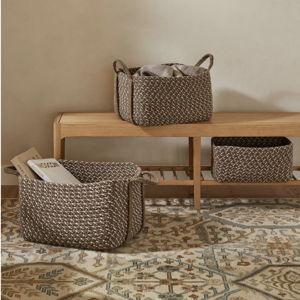 Wool Basket Without Handles, Dark Brown