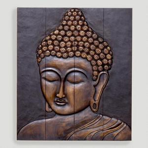 Wood Buddha Face Wall Decor
