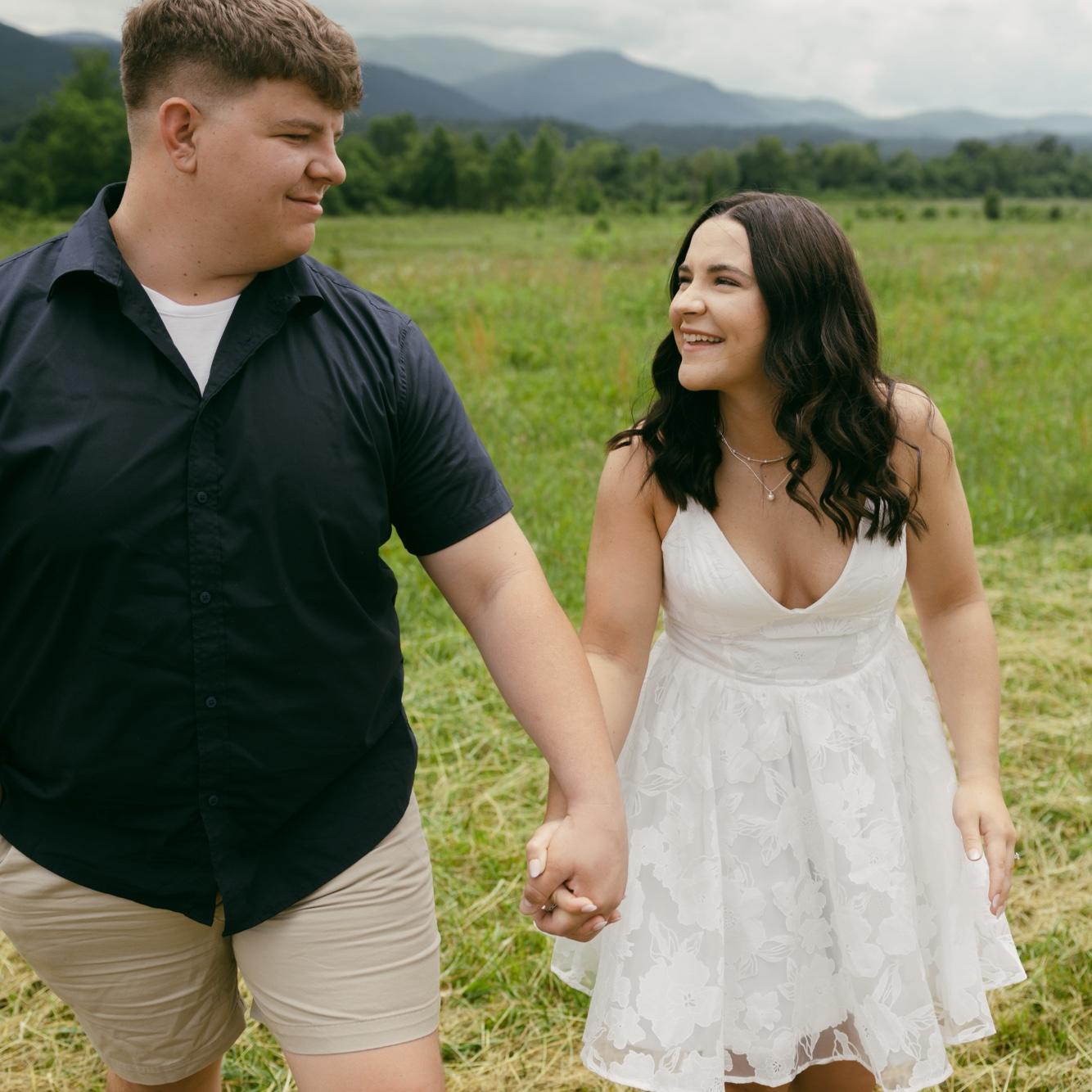 Engagement pictures at Cades Cove in TN