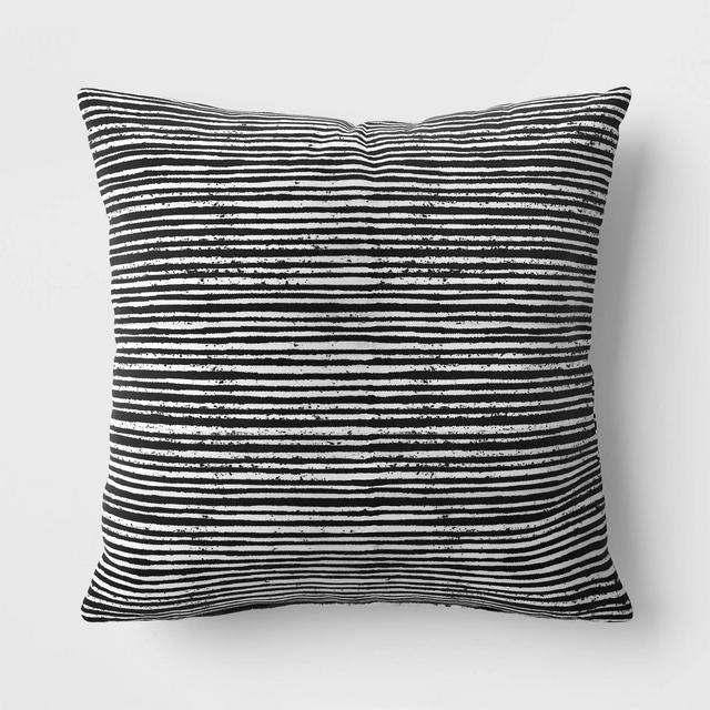 Striped Outdoor Throw Pillow Black - Room Essentials™