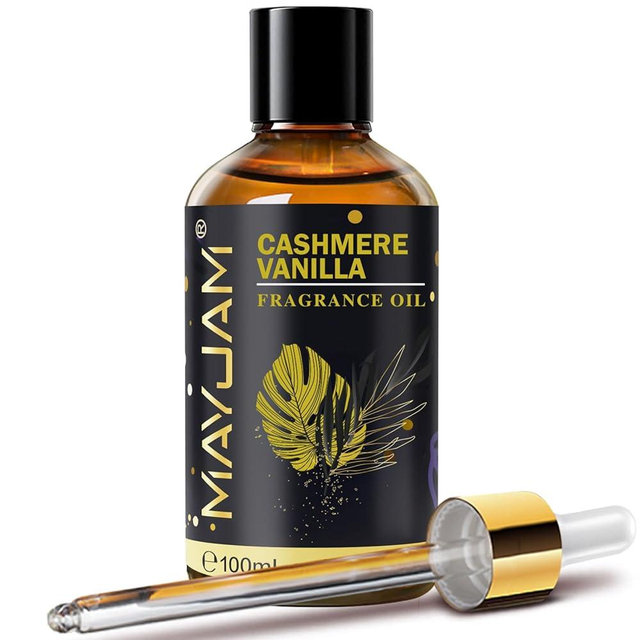 Cashmere Vanilla Fragrance Oil Essential Oil, MAYJAM 3.38FL.OZ Cashmere Vanilla Oil for Diffusers for Home, Long Lasting Scented Oils for Soap Candle Making - 100ML
