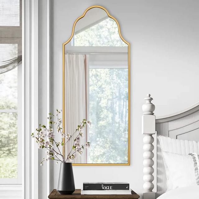 Chende Arch Mirror for Wall Decor, Large Gold Wall Mirror for Entryway, 47" X20'' Modern Elegant Mirror for Bathroom, Bedroom, Living Room