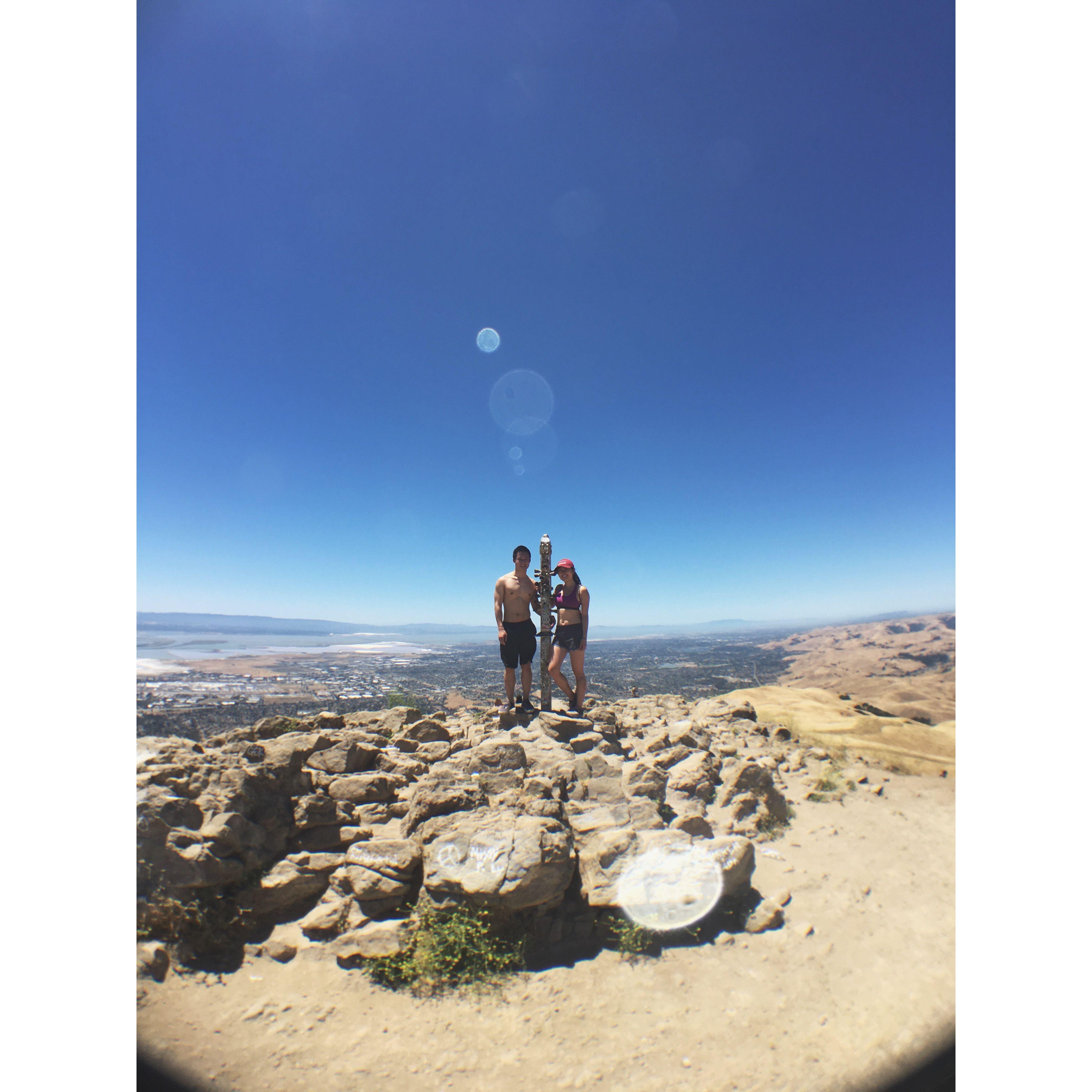 Hiking at Mission Peak 2016. We both had summer internships in the Bay area!