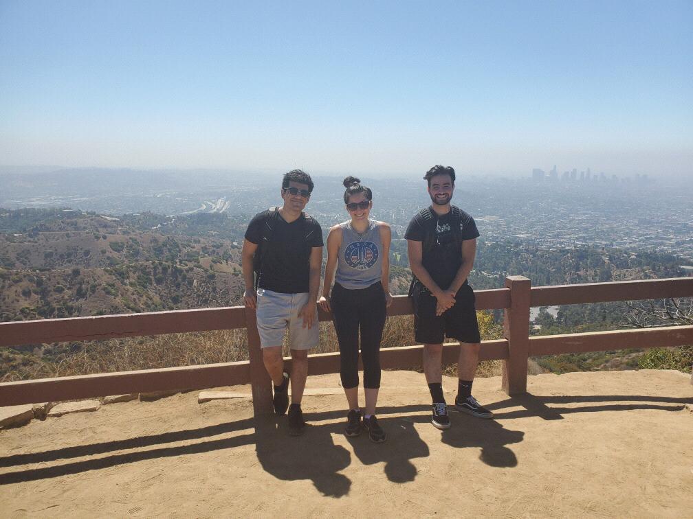 Danielle with her brothers, Andrew and Jason, on their trip to California