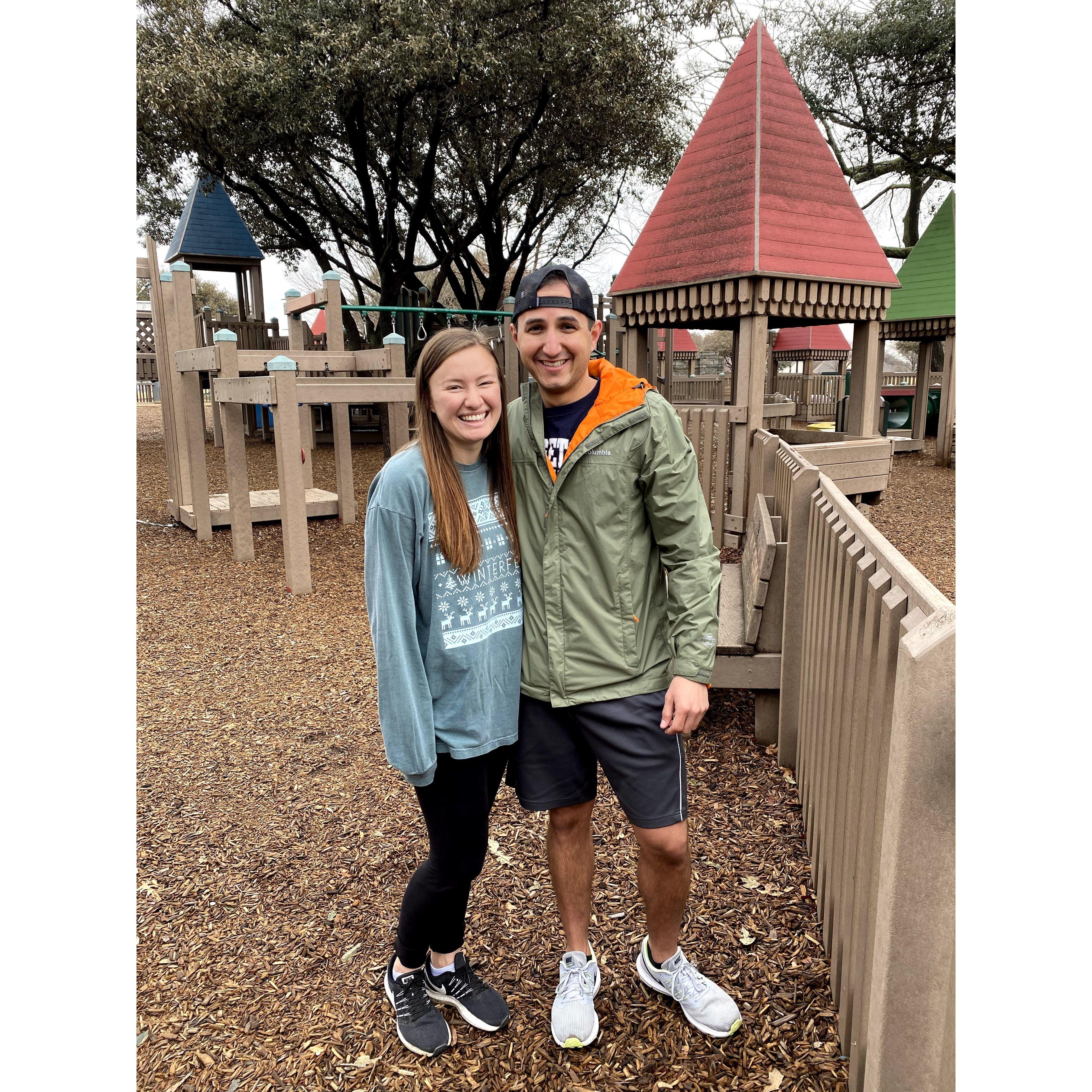 Matt's first trip to Coppell to meet my entire family. I was really sick and Matt was anxious, and somehow we ended up looking like two 12 year olds waiting to get picked up by my mom. 