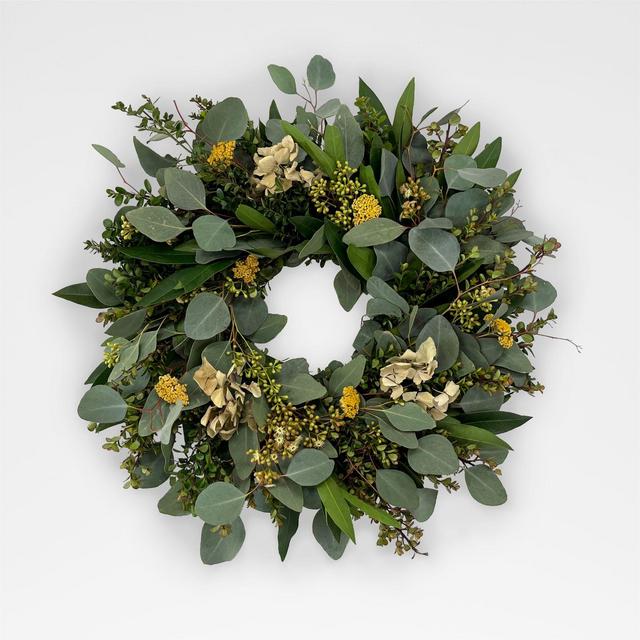 Live 18" Hydrangea Floral Spring Wreath