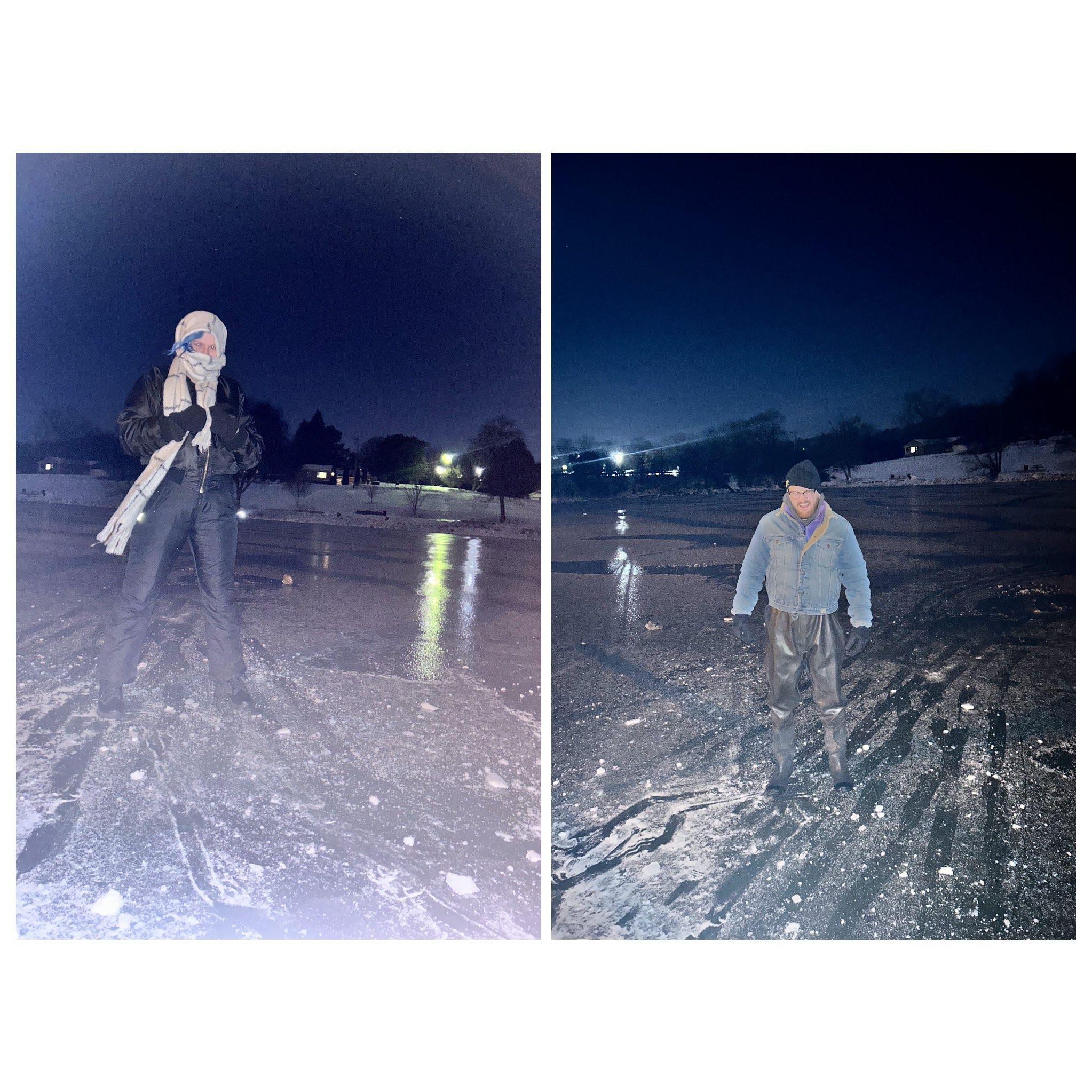 January 2024 - Charlie and Jordan took a walk on the frozen solid Tennessee river
