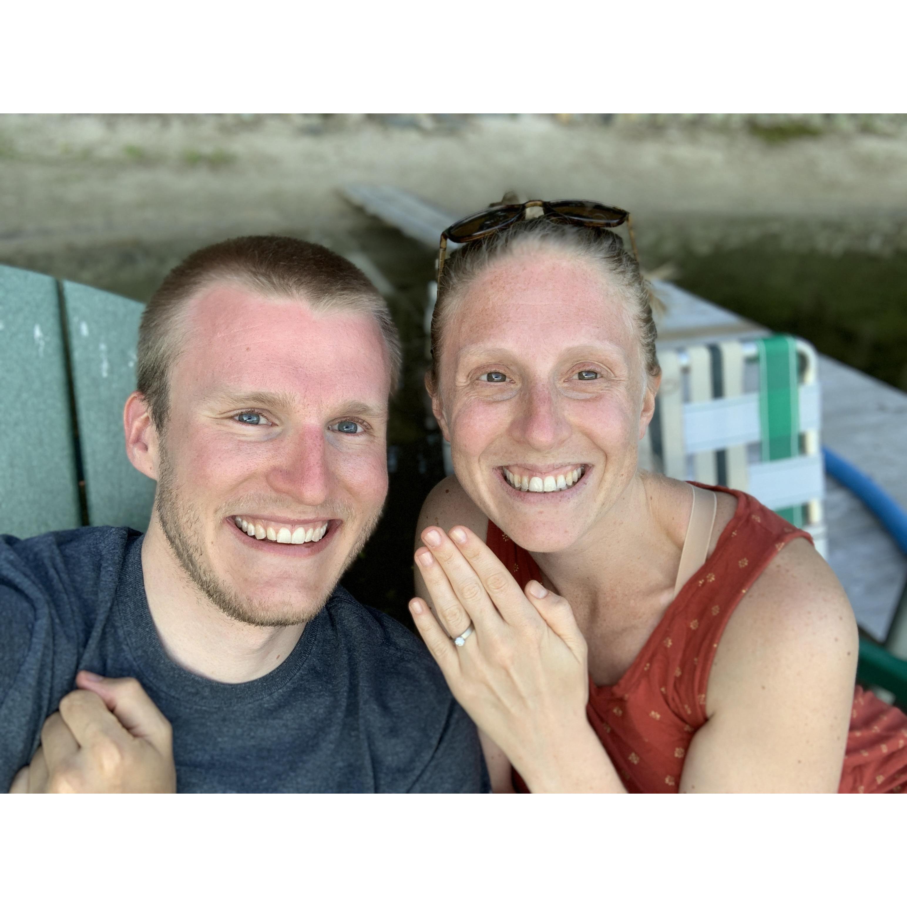 Sunburned, happy & engaged, Freedom, NH, 2020