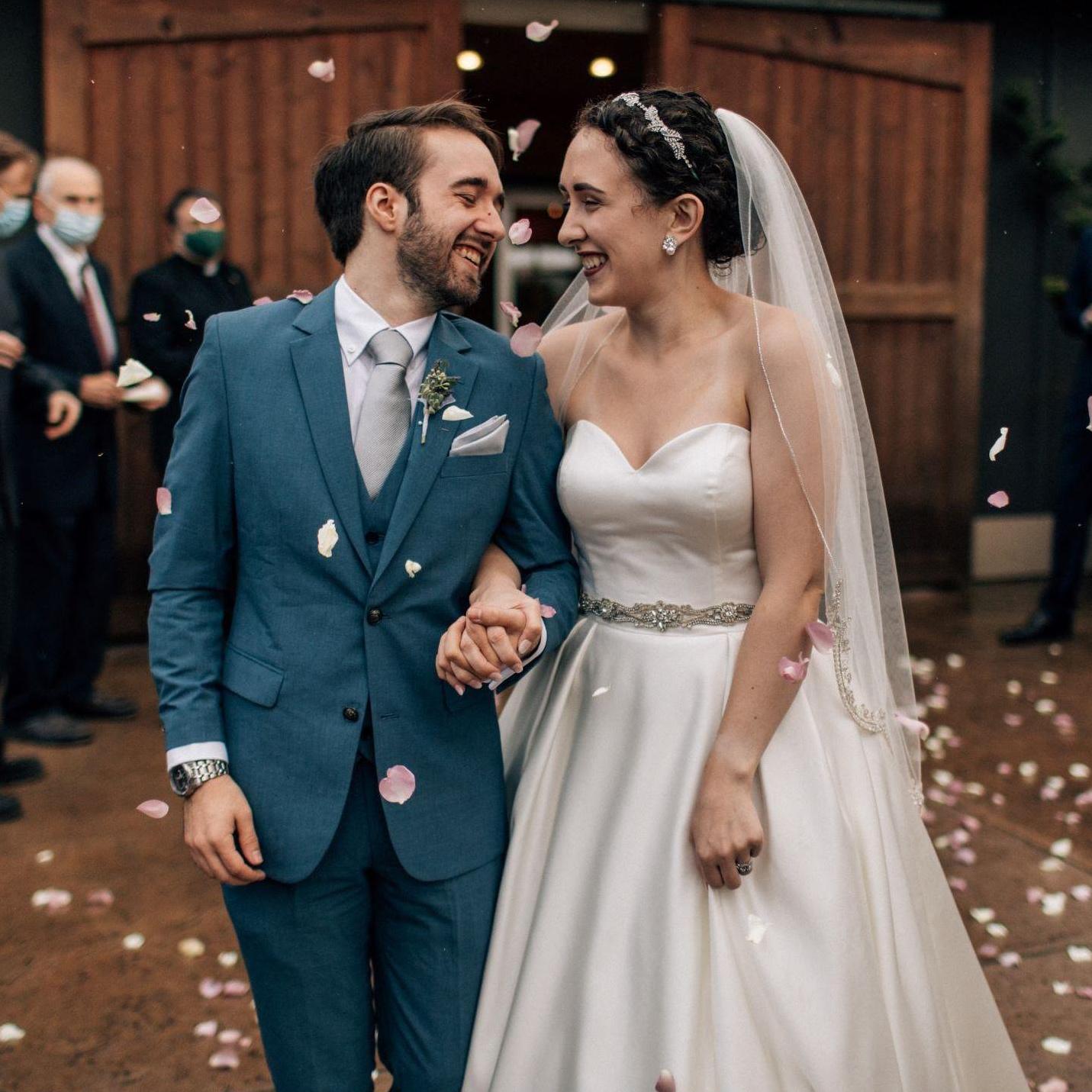 Flower petal send-off!