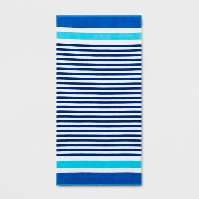 XL Stripe Beach Towel Blue - Sun Squad™
