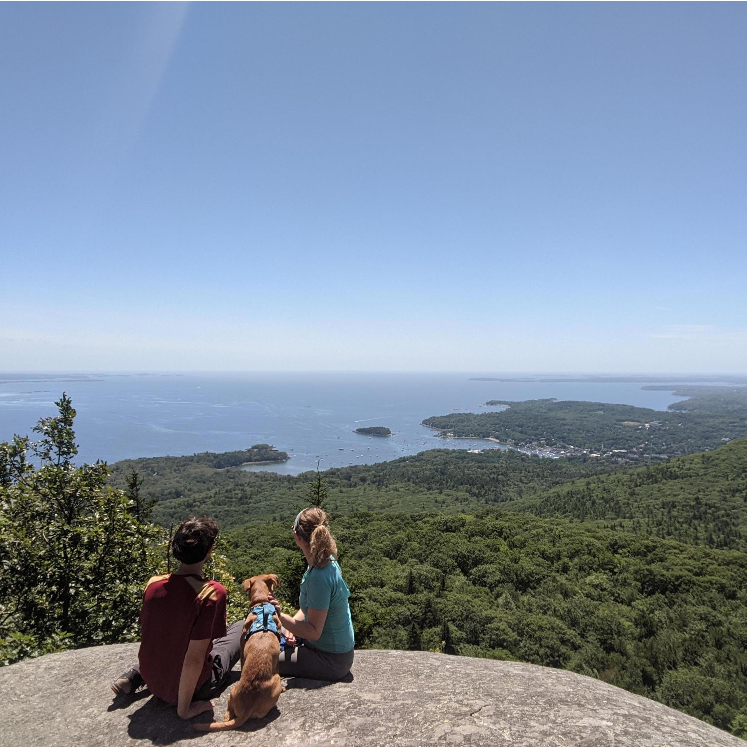First real hike with Touka at Mount Megunticook in Camden.