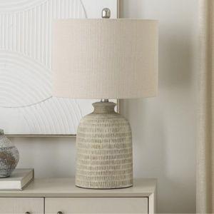 24" Textured Terracotta Farmhouse Table Lamp - Nourison