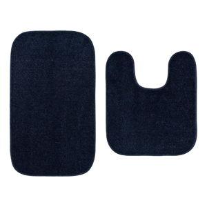 Gramercy Washable Bath Rug Navy 2 pc Set