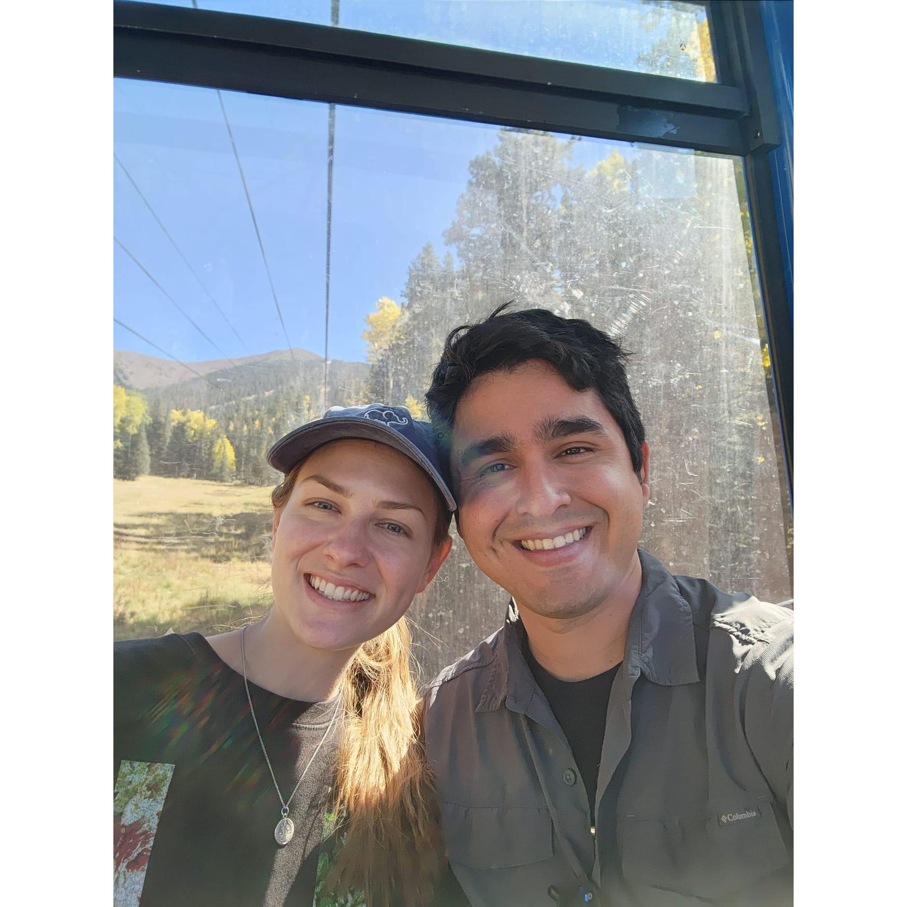 On a gondola ride over Snowbowl