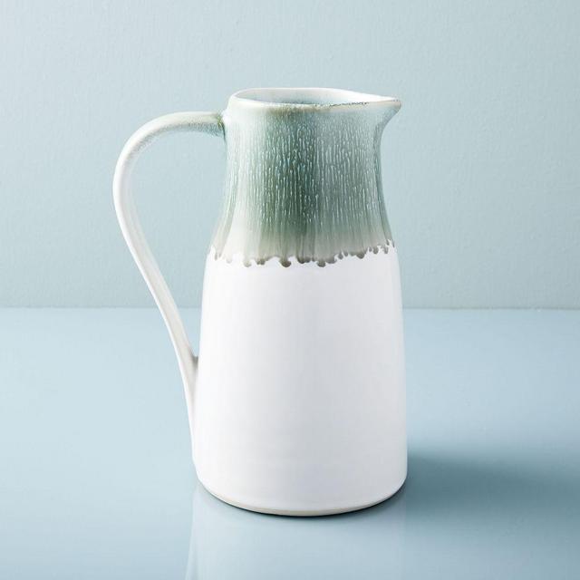 Reactive Glaze Pitcher, Dusty Mint