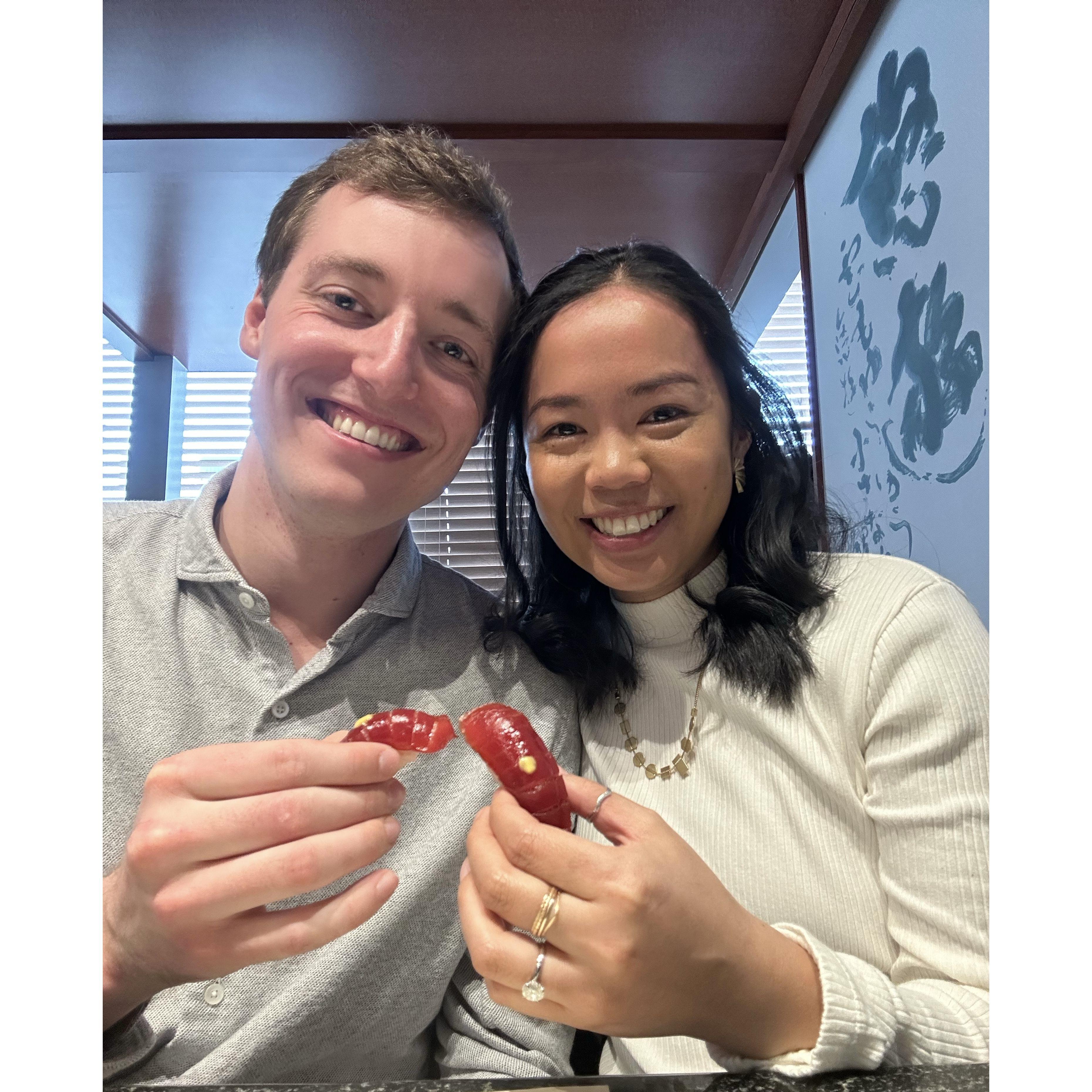 Post proposal sushi at Shiros | March 2024