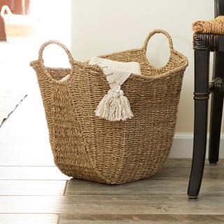 Seagrass Wicker Basket with Handle