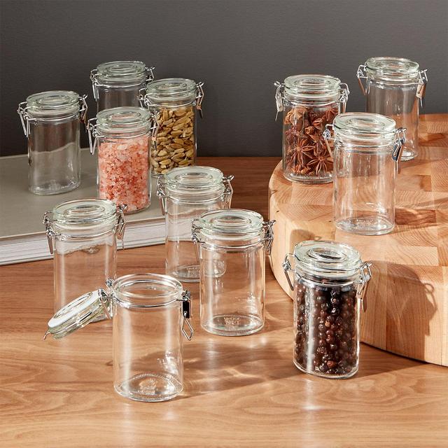 Crate & Barrel - Mini Oval Spice-Herb Jars with Clamp Set of 12