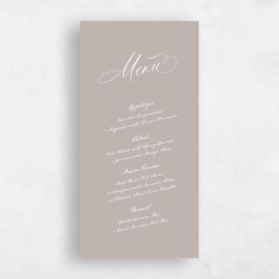 Greige, Brown Wedding Menu - Estate