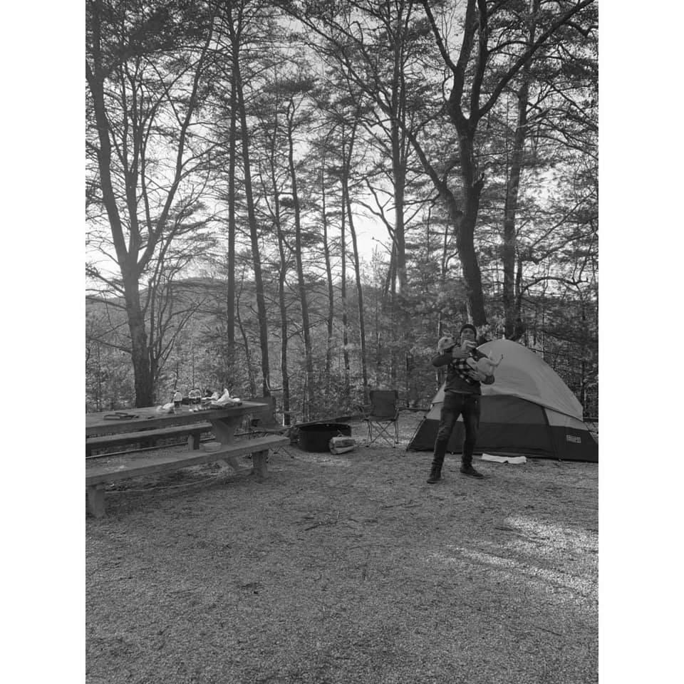 Our first and last camping trip at the Tallulah Gorge. We don't recommend camping in 30-degree weather.