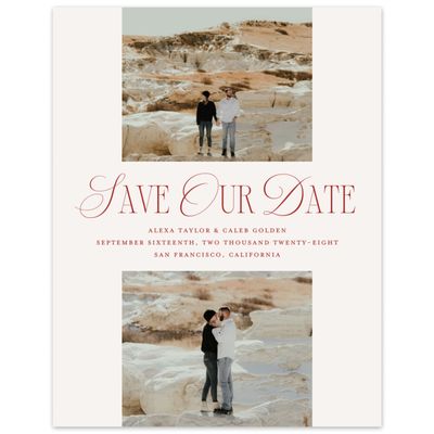 Beige Wedding Digital Save the Date - Orable Multiphoto