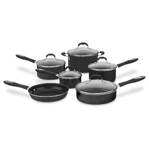 Cuisinart® Advantage Nonstick 11 Piece Cookware Set w/cover - Black 55-11BK