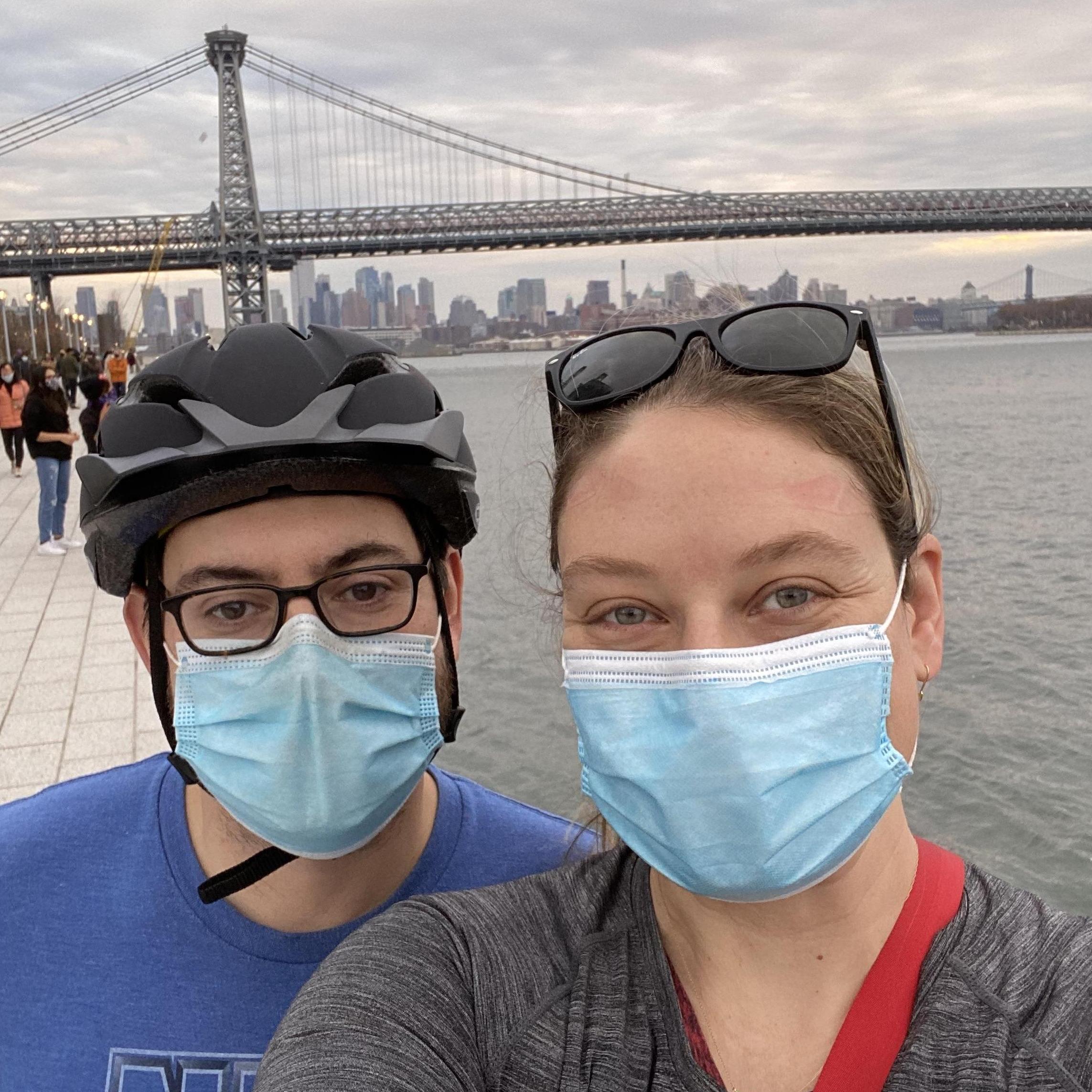 On a bicycle ride to Domino Park in Williamsburg, Brooklyn, NY. November 21, 2020.