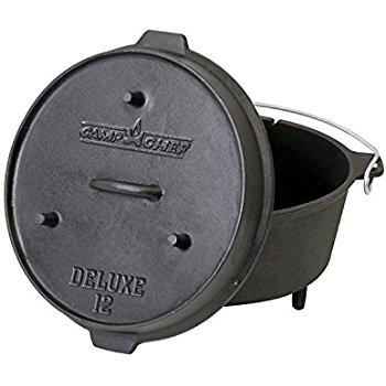 Lodge Cast Iron Camp Dutch Oven - 12 Inch / 8 Quart