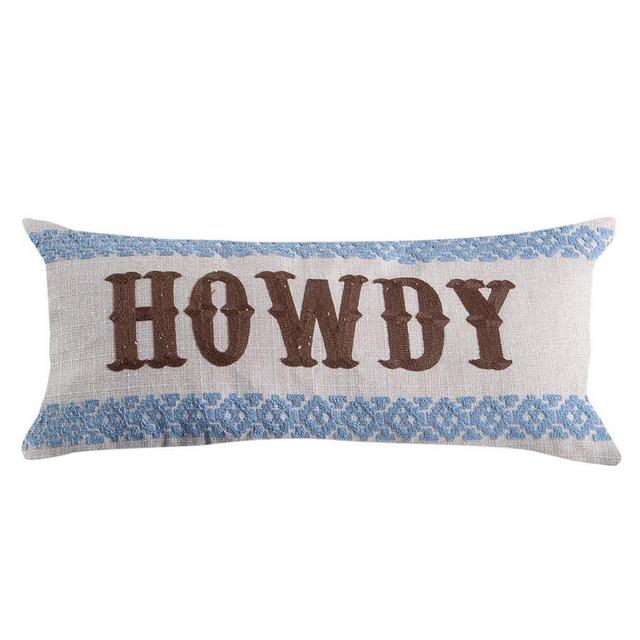 Rod's Southwest Wrangler Cowboy Howdy Rectangle Embroidered Pillow