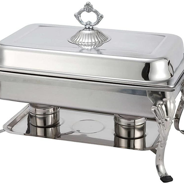 Winco Full Rectangular Crown Chafer, 8-Quart, Stainless Steel
