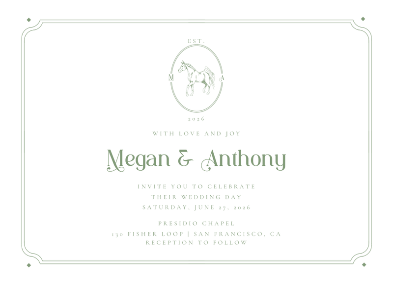 Brisbee Landscape | Bright Sage | Zola Wedding Invitations