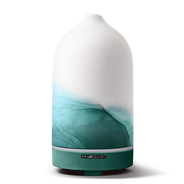 Wanlola Ceramic Diffuser,Essential Oil Diffuser for Aromatherapy,120ml Green Stone Modern Diffuser with Auto Shut Off Function for Home Office Room