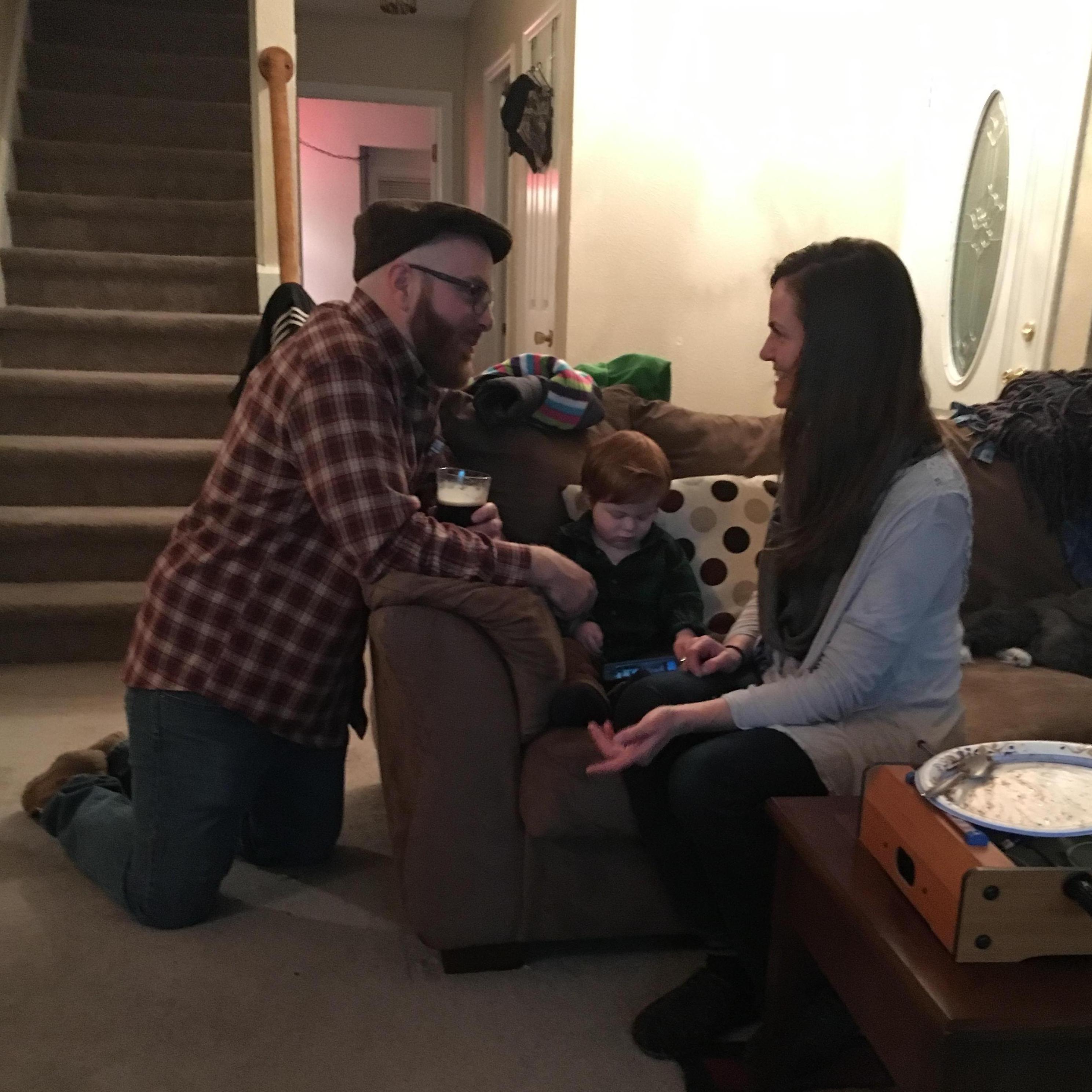 Thank you Brad for this candid photo. There's something I love about this pic of me and Keegan just hanging out talking with each other at a party