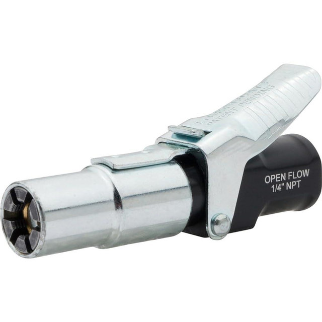 LockNFlate Locking Air Chuck - Six Steel Jaws Lock onto Any tire Valve - Won't Leak or pop Off - Rated to 150 PSI - Open Flow