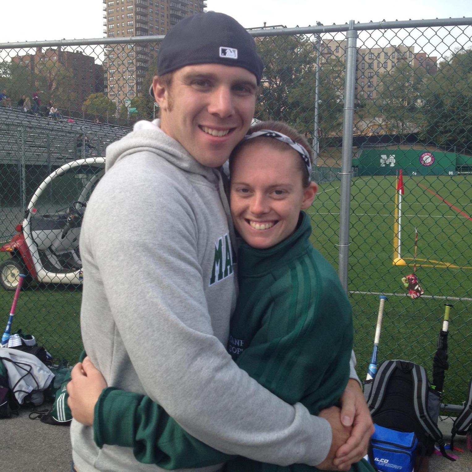 October 2013: Steve makes his first visit to Manhattan College to watch Em play Fall ball.