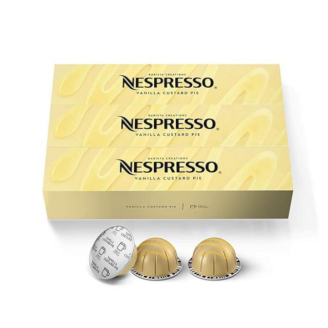 Nespresso Capsules VertuoLine, Vanilla Custard Pie, Mild Roast Coffee, 30 Count Coffee Pods, Brews 7.8oz