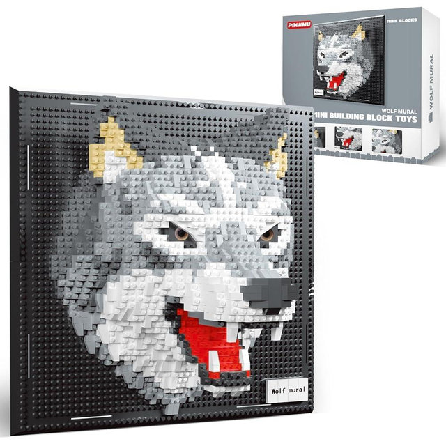 Wolf Micro Mini Building Block Sets for Adults, No Compatible with Lego, 3D Animals Wall Art Kits for Home Wall Decor & Table Display, Creative Toy Gifts for Kids Teens Boys Girls (2214 PCS)