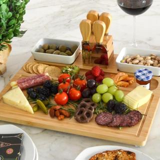 Engraved 7-Piece Entertaining Charcuterie Board & Tool Set