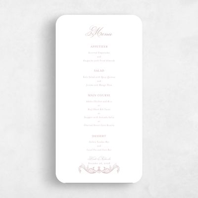 Pink Rounded Wedding Menu - Lezzeno