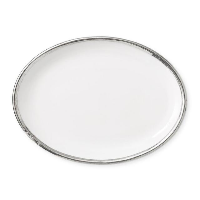 Valpeltro Pewter Oval Serving Platter, White