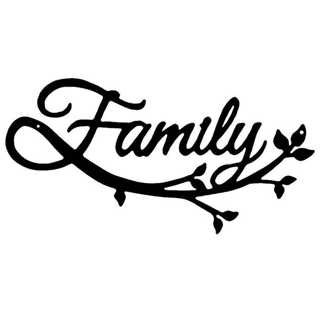 Family Signs for Home Décor Wall, Large 17" X 8" Family Wall Décor, Black Metal Word Sign, Family Room Wall Decor, Home Décor Family Signs, Family Wall Art