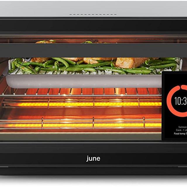 June Oven Plus Bundle; Countertop convection smart oven. Multiple appliances in one. Air fryer, slow cooker, dehydrator, convection oven, toaster oven, warming drawer, broiler, and more.